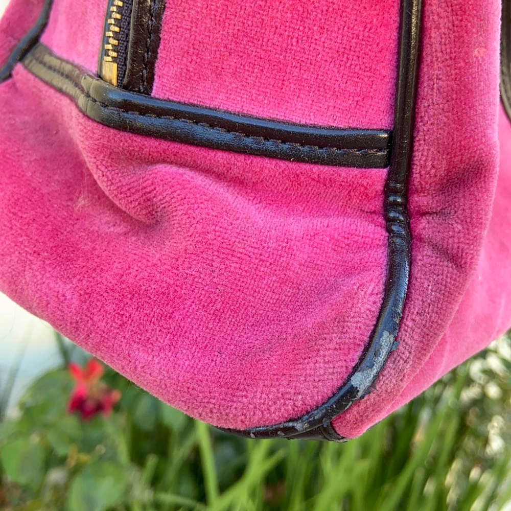 Juicy Couture Y2K PINK Velour REGAL COUTURE Bowler Bag RARE VINTAGE 2000’s - Picture 14 of 16